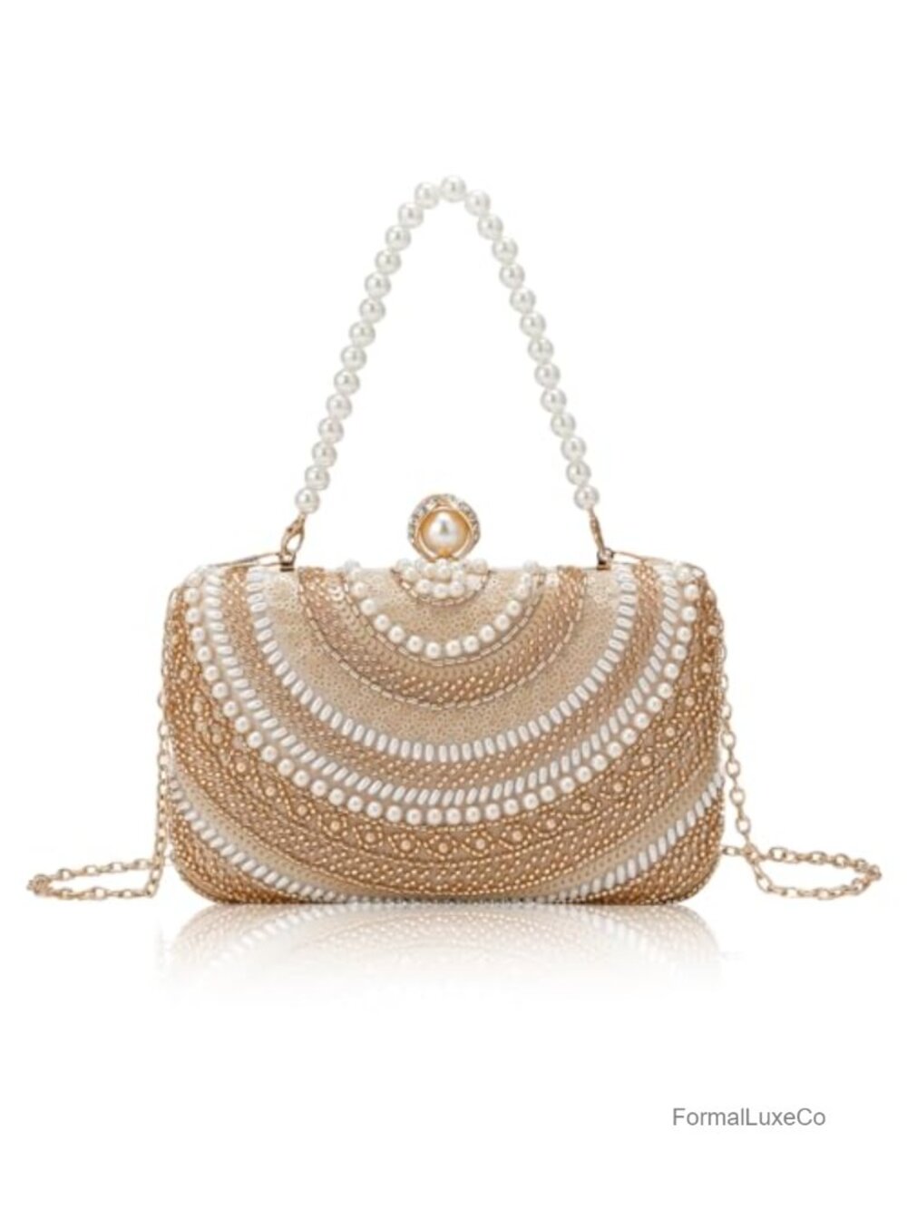 Pearl Clutch Purse Women Evening Bag Wedding Formal Party Prom Tote Handbag